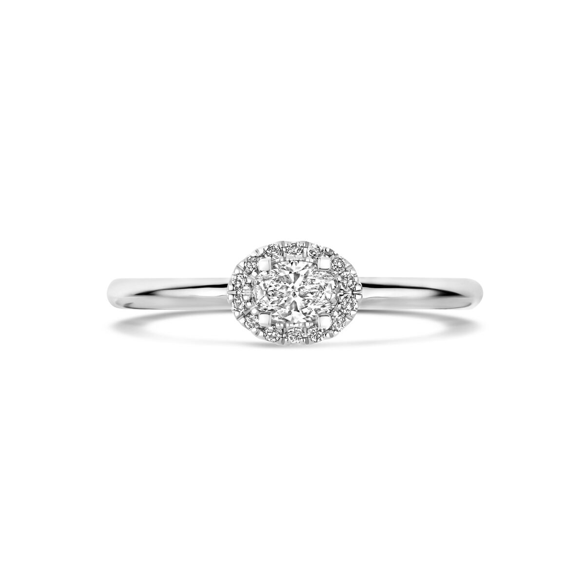 pierścionek diament 0.24ct h si 14K białe złoto