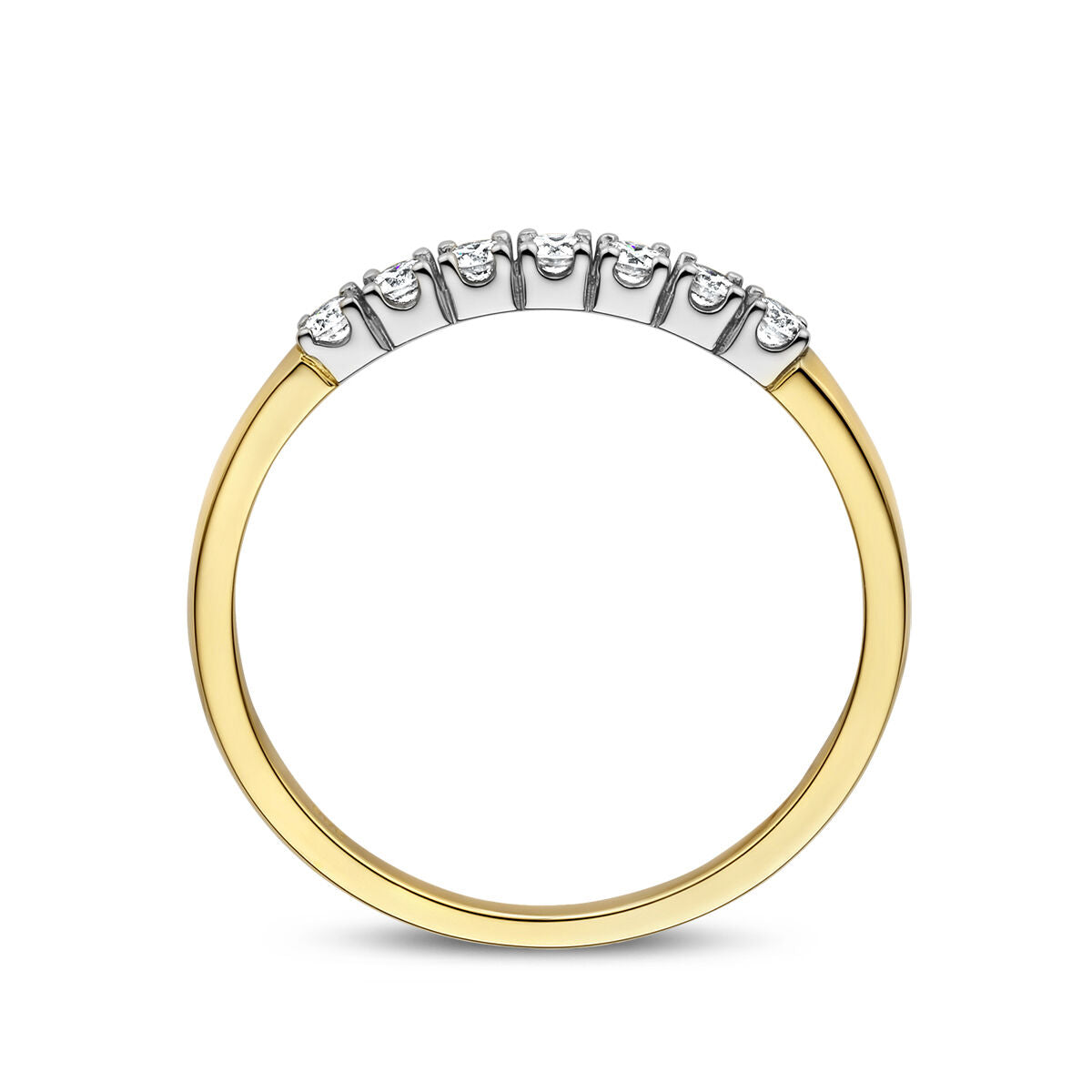 pierścionek z diamentem 0.21ct h si 14K bicolor złoto żółte/białe