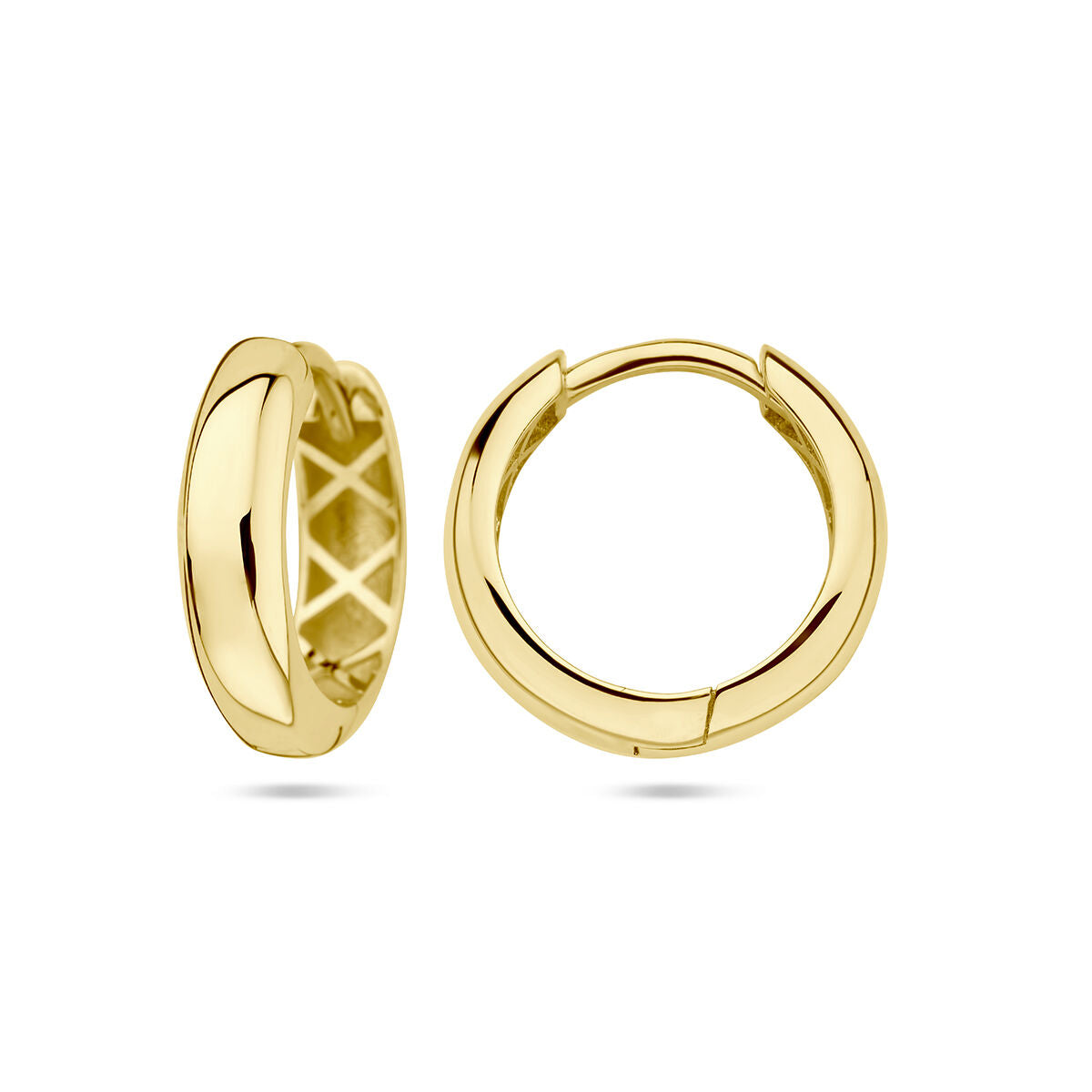 klipsy 4,0 mm półokrągła rura 14K żółte złoto