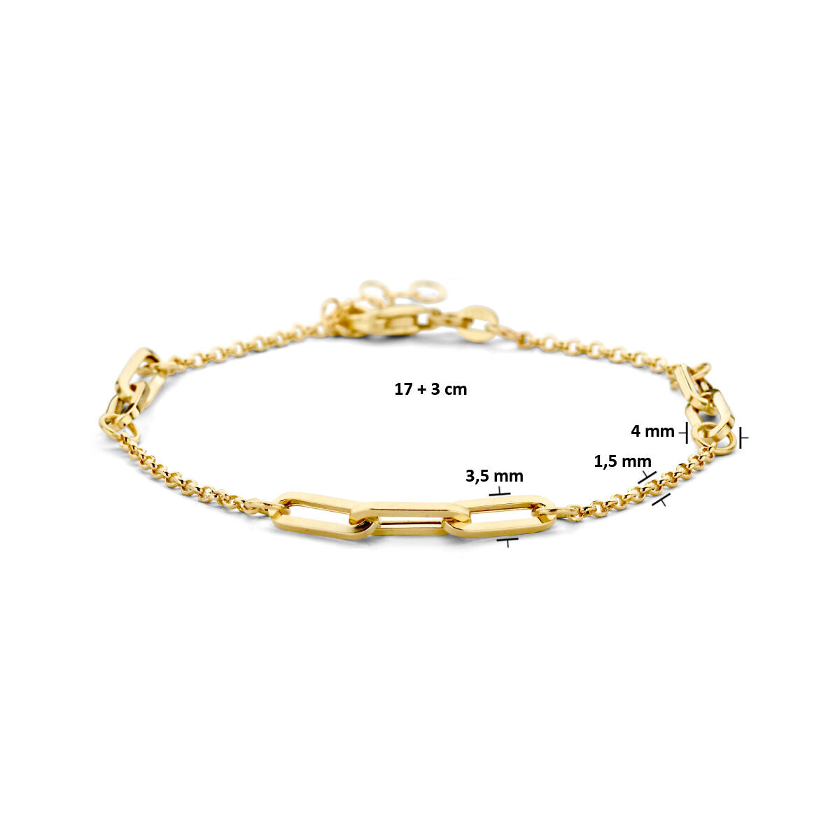 Bransoletka damska złota jasseron i paperclip 14K