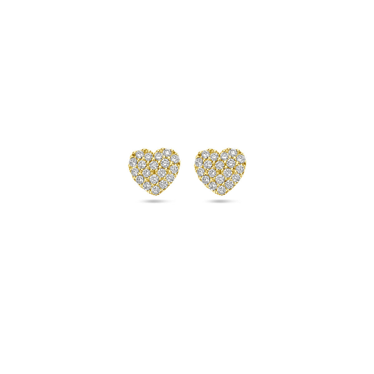 kolczyki wkrętki serce diament 0.18ct (2x 0.09ct) h si 5,5 mm 14K żółte złoto