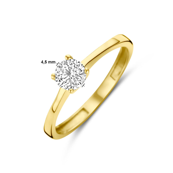 ring zirkonia 14K geelgoud