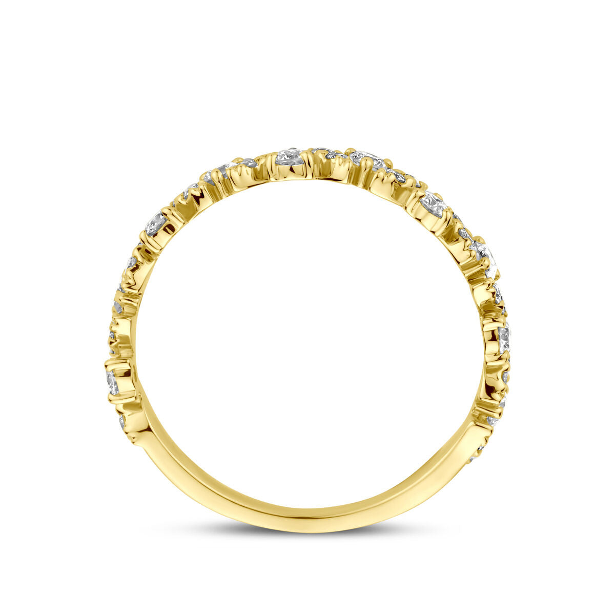 pierścionek diament 0.49ct h si 14K żółte złoto