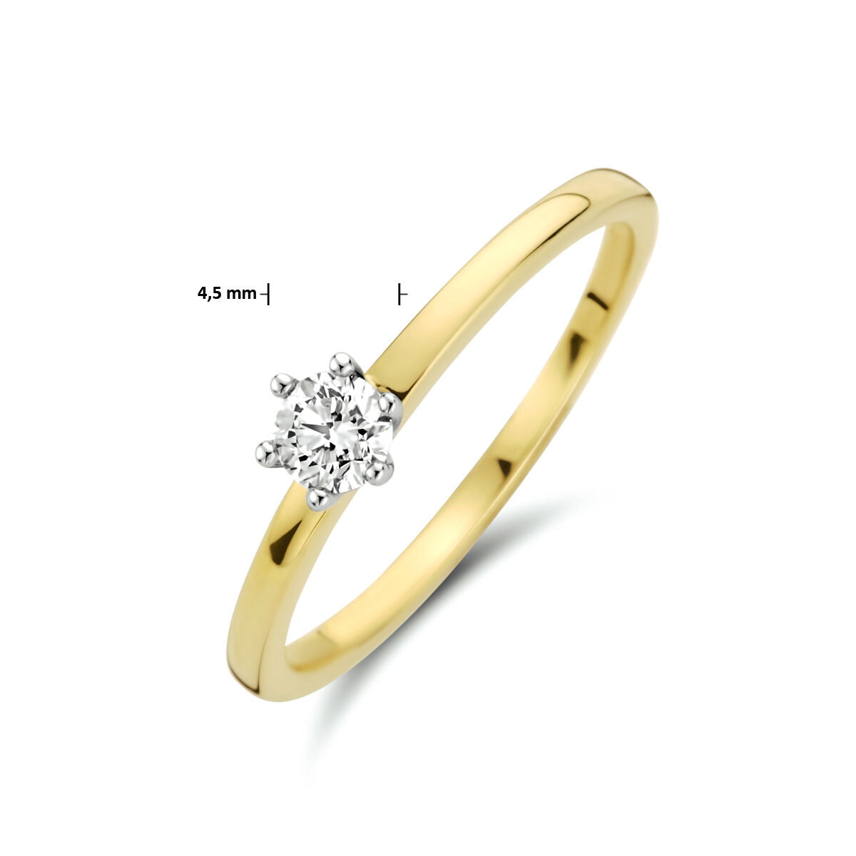 pierścionek diament 0.20ct h si 14K bicolor złoto żółte/białe