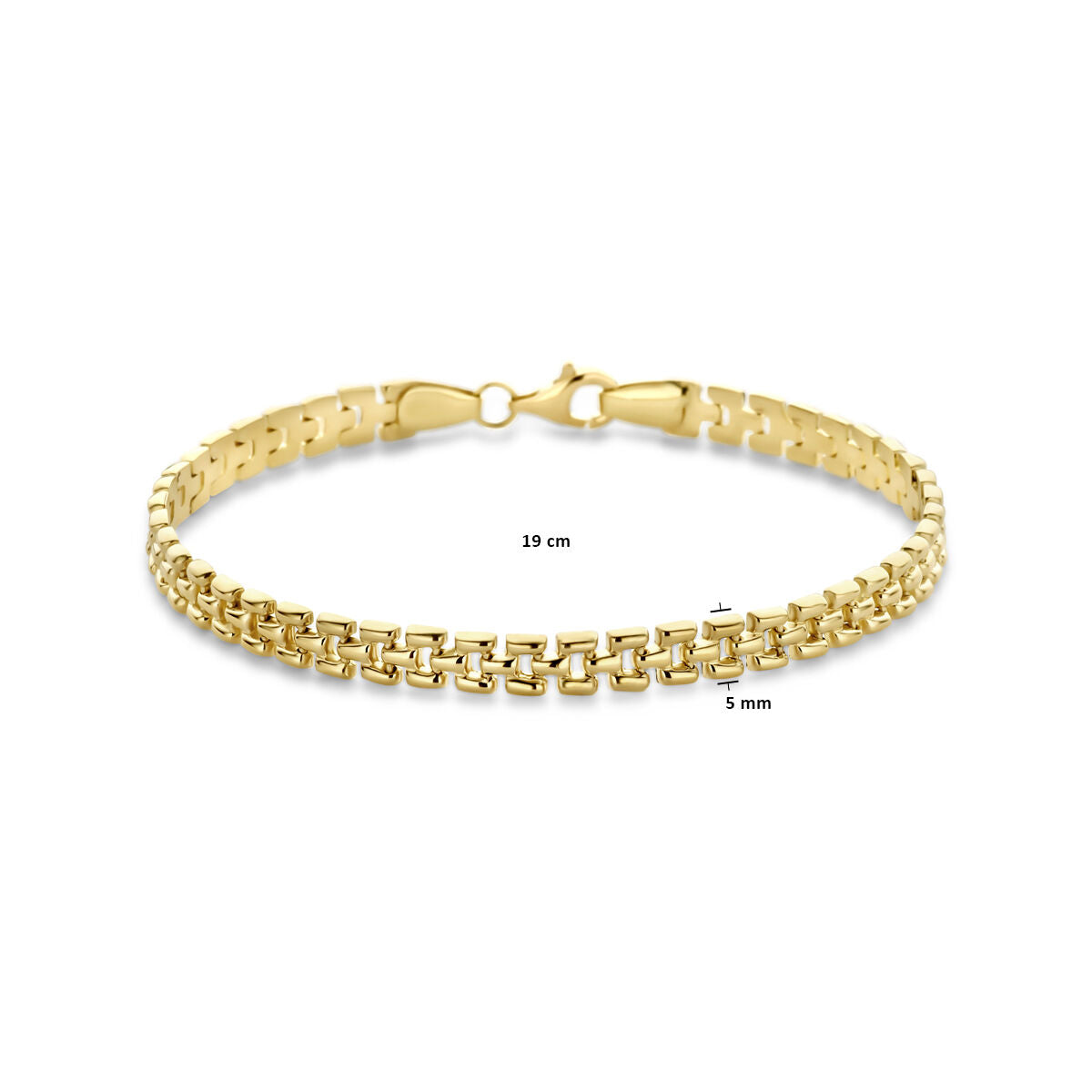 bransoletka panter 5 mm 19 cm 14K żółte złoto