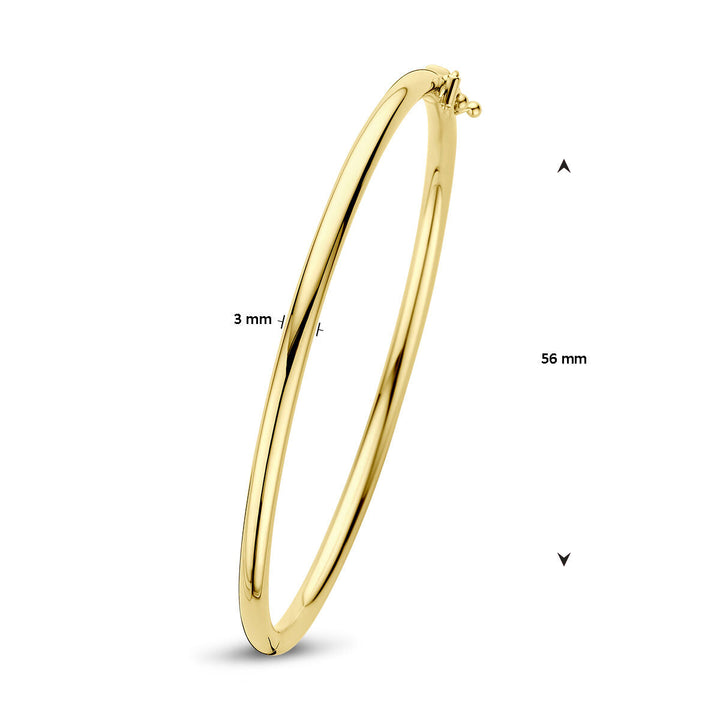 bangle scharnier ronde buis 14K geelgoud