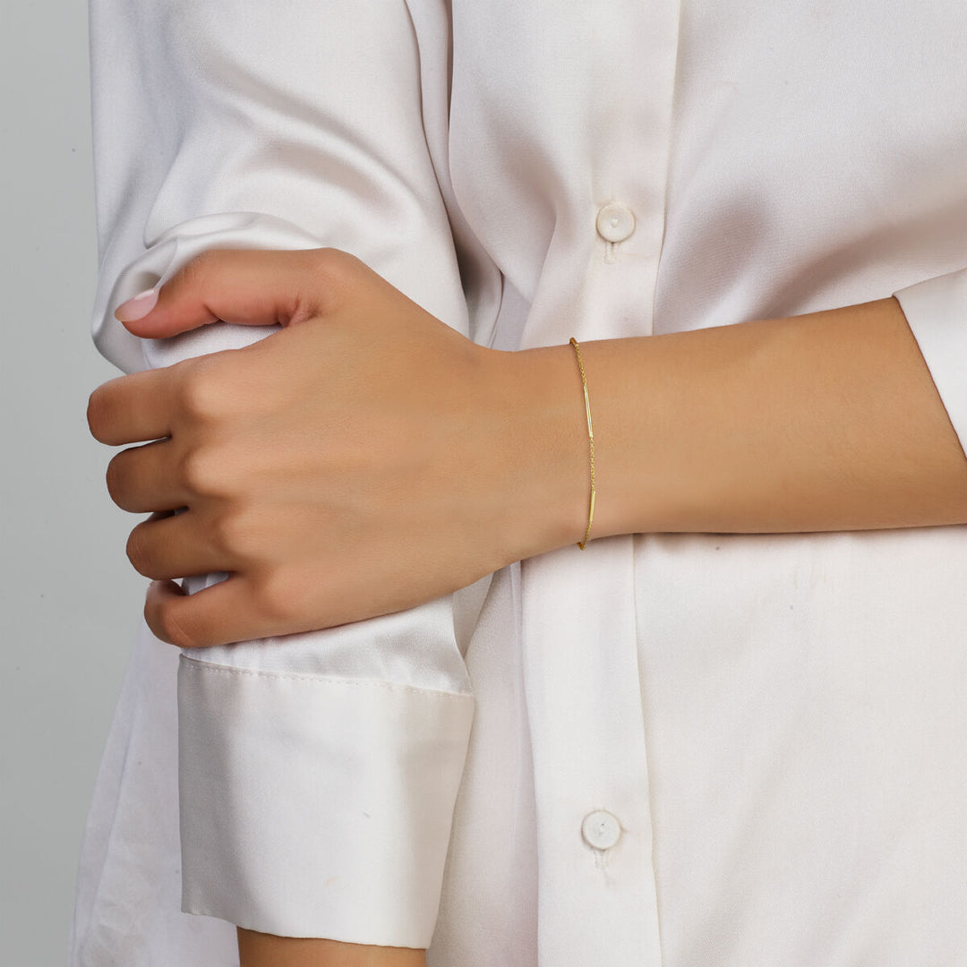 Gouden armband dames balkjes 14K
