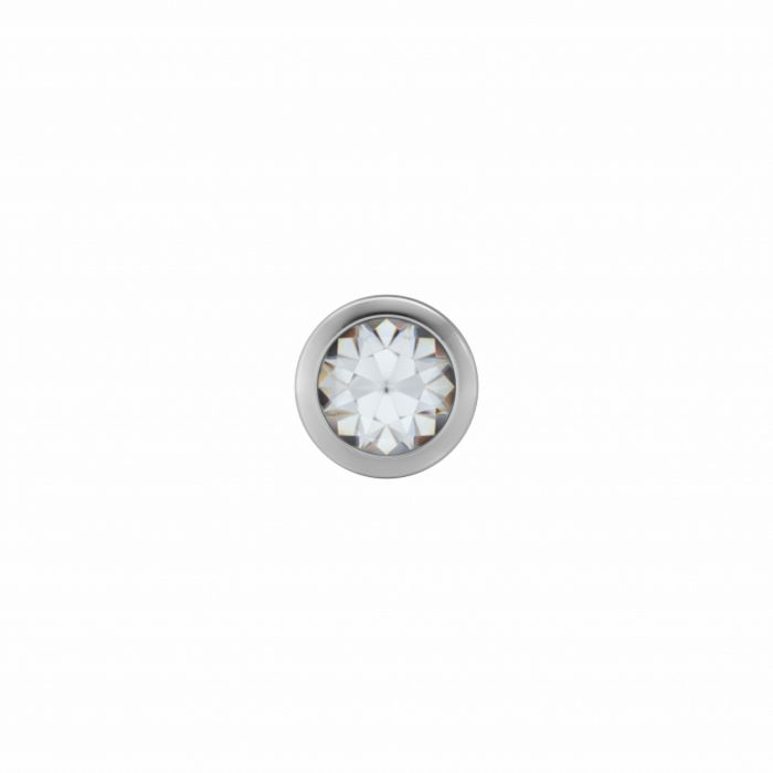 Stalen schietoorbel met een 2.0 mm witte steen en een ronde, glanzende afwerking.