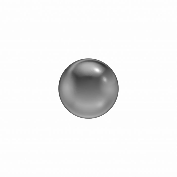 Bolvormige schietoorbel van 4.0 mm in titaan met een glanzende afwerking.