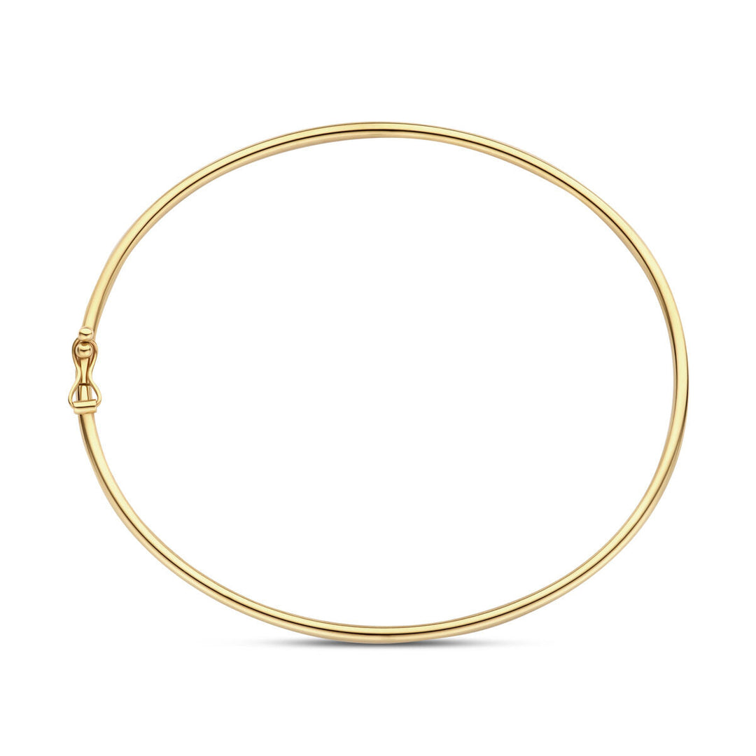 bangle dop ronde buis 1,8 mm  60 x 55 mm 14K geelgoud