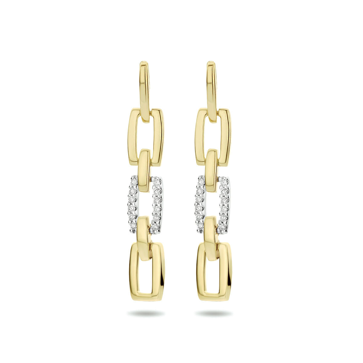 kolczyki diament 0.10ct (2x0.05ct) h si 14K bicolor złoto żółte/białe