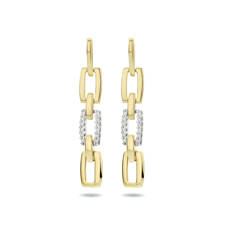kolczyki diament 0.10ct (2x0.05ct) h si 14K bicolor złoto żółte/białe