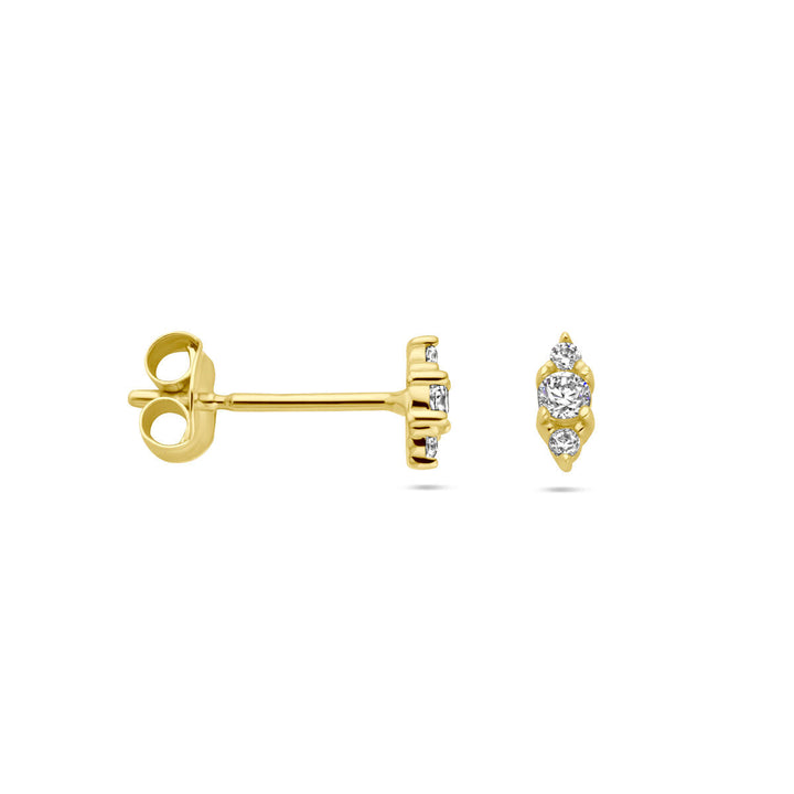 oorknoppen zirkonia 14K geelgoud