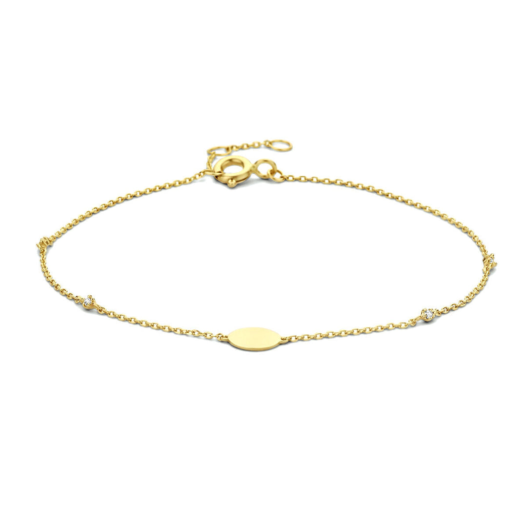 Gouden armband dames zirkonia 14K