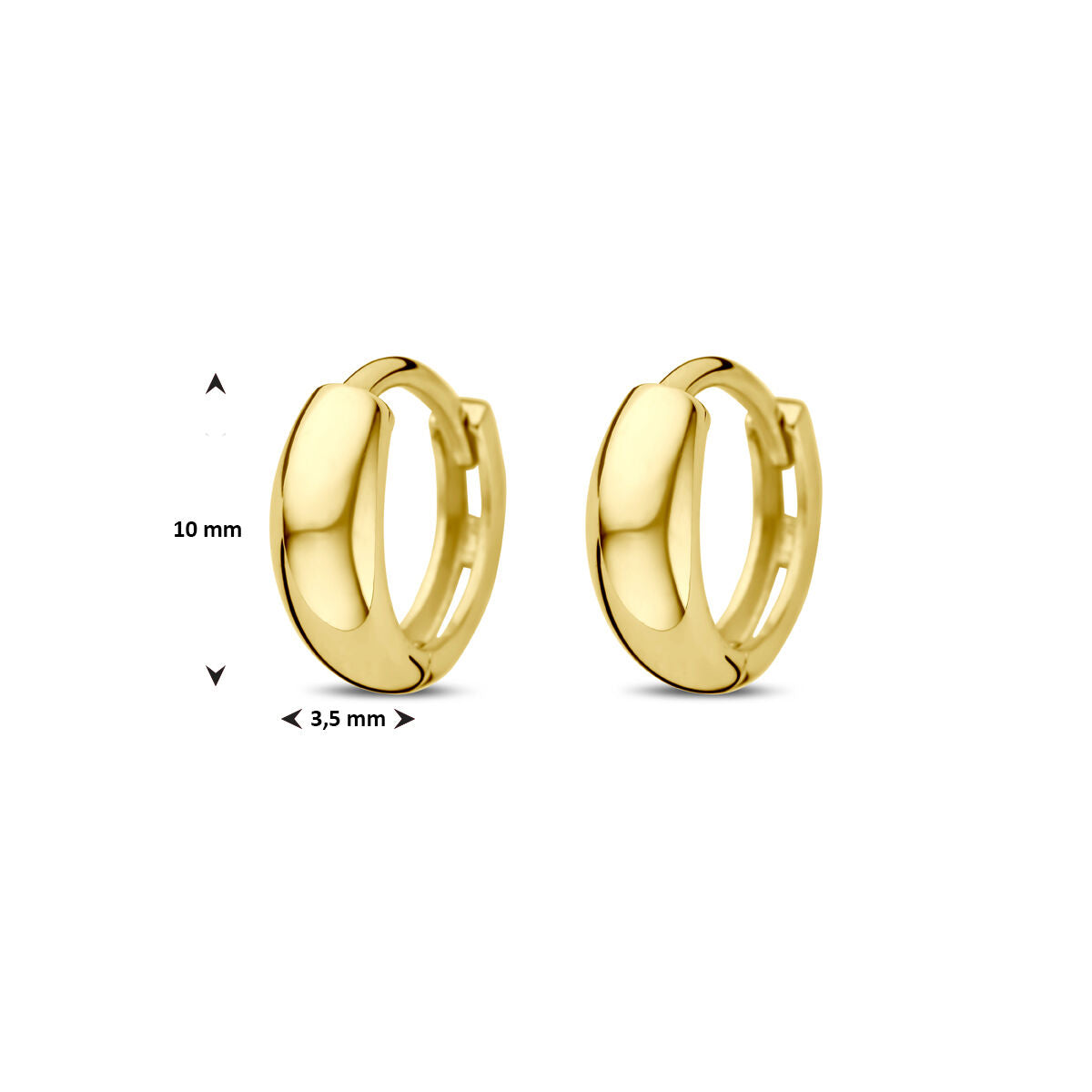 kolczyki koła 10 mm 14K żółte złoto
