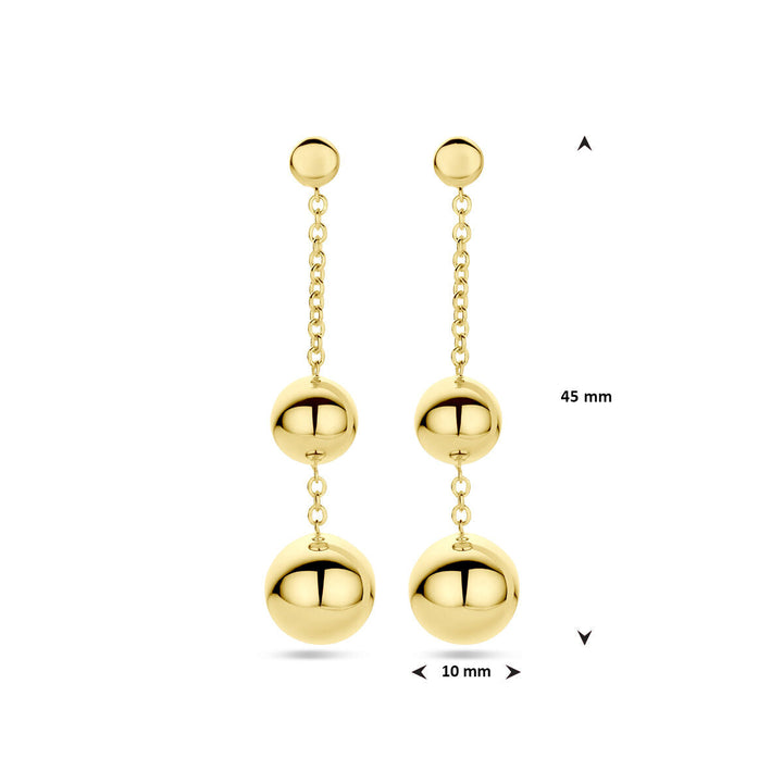 oorhangers bolletjes 45 mm 14K geelgoud