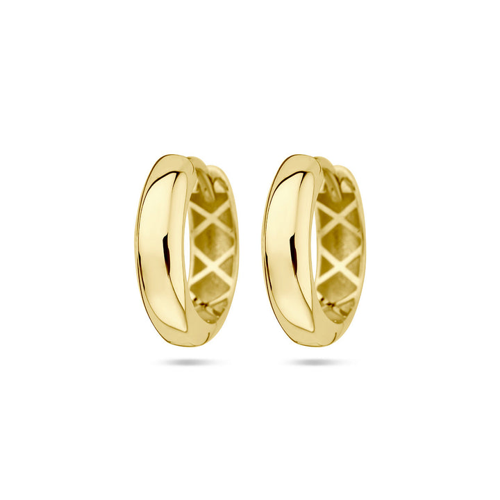klapoorringen 4,0 mm halronde buis 14K geelgoud