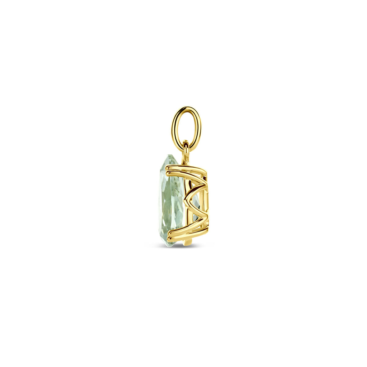 wisiorek zielony ametyst 18 mm 14K żółte złoto