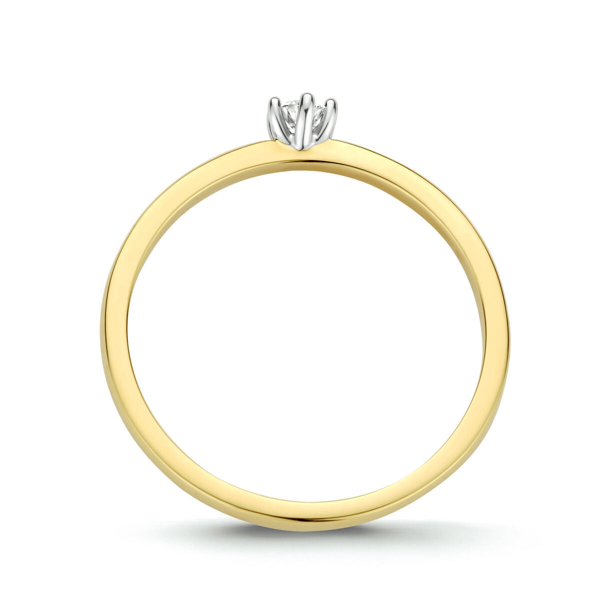 pierścionek diament 0.10ct h si 14K bicolor złoto żółte/białe