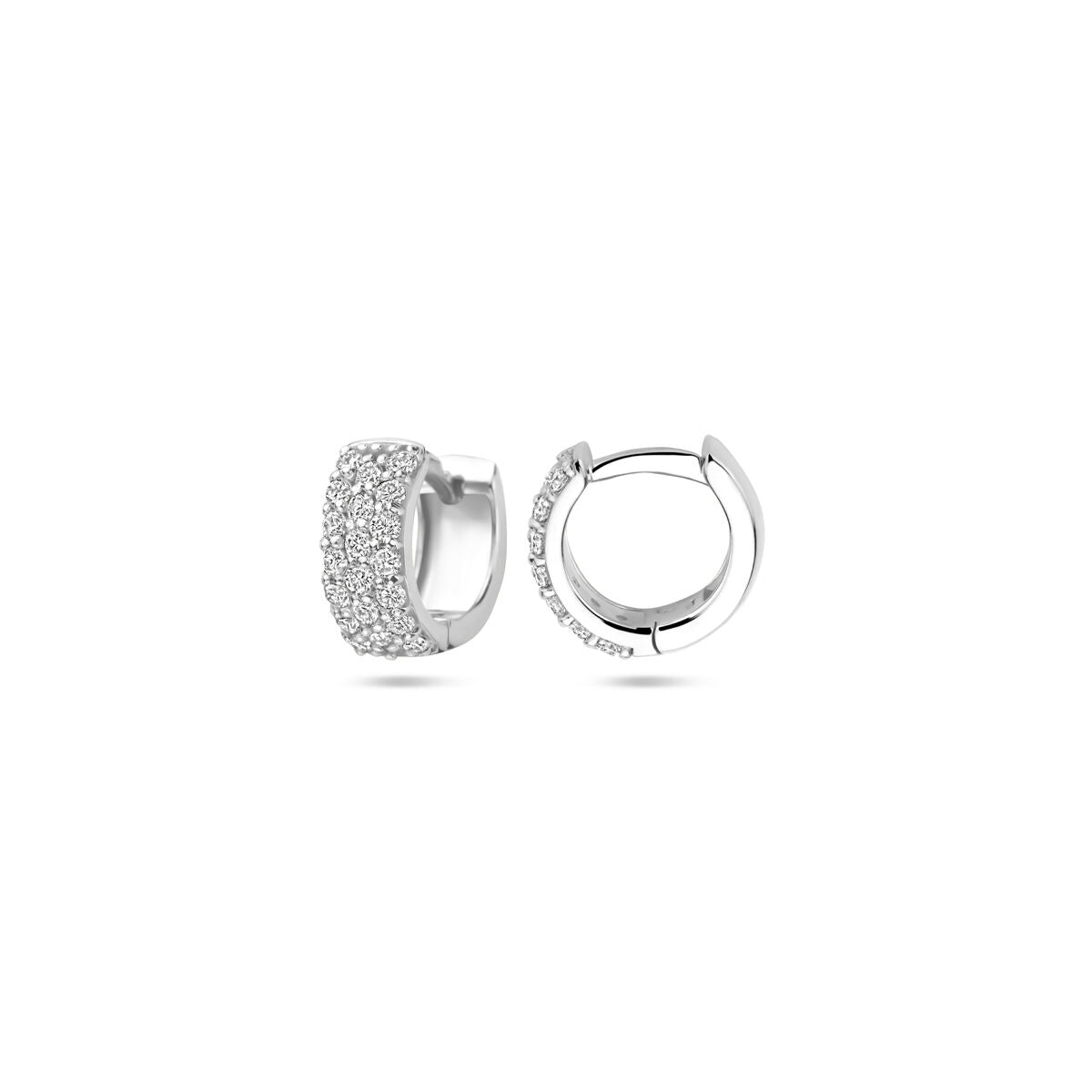 Klapożki diament 0.40ct (2x 0.20ct) h si 10 mm 14K białe złoto