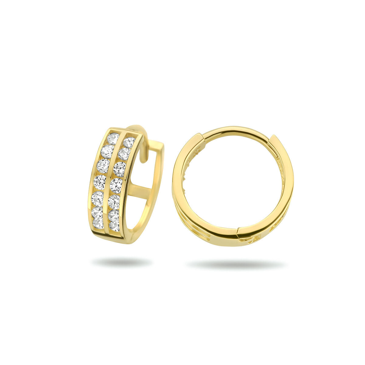 kolczyki koła cyrkonia 11,5 mm 9 Karat