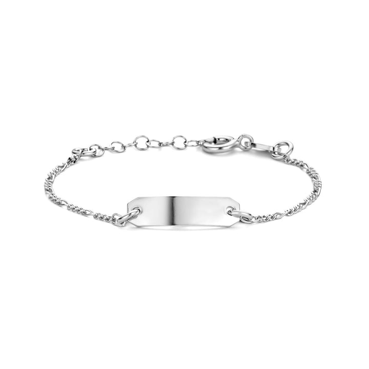 graveerarmband plaat 5,0 mm 16 + 2 cm zilver gerhodineerd