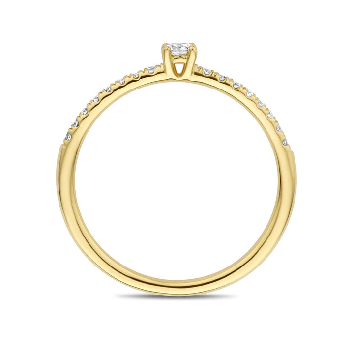 aanzoeksring diamant 0.25ct h si 14K geelgoud
