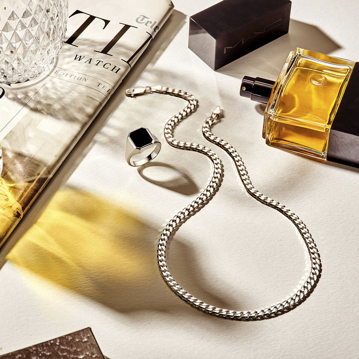gourmette 6-zijdes geslepen 5,0 mm zilver wit