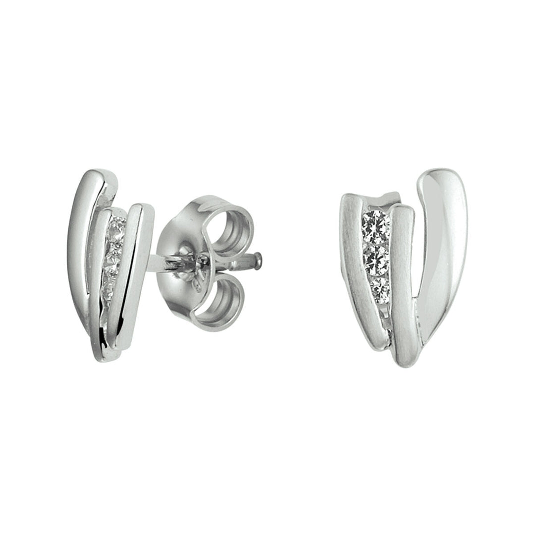 oorknoppen zirkonia zilver gerhodineerd