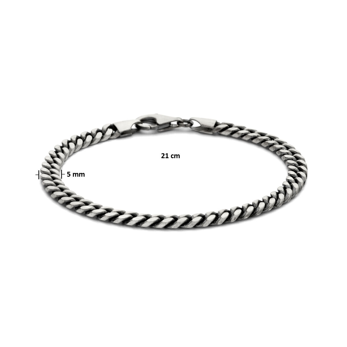gourmette 6-boczna szlifowana oxi 5,0 mm srebro oksydowane