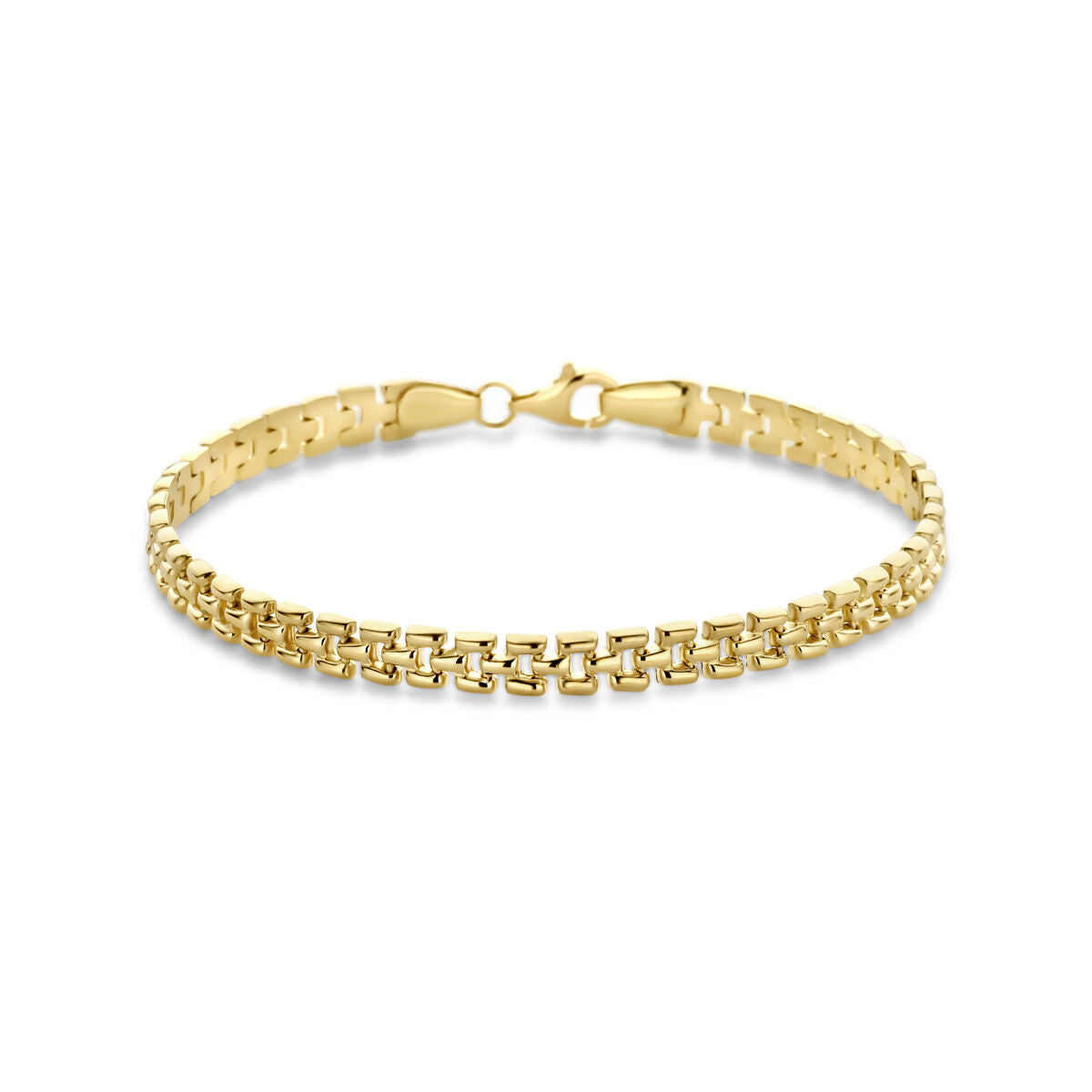 Bransoletka panterka 5 mm, 19 cm, wykonana z 14K żółtego złota.