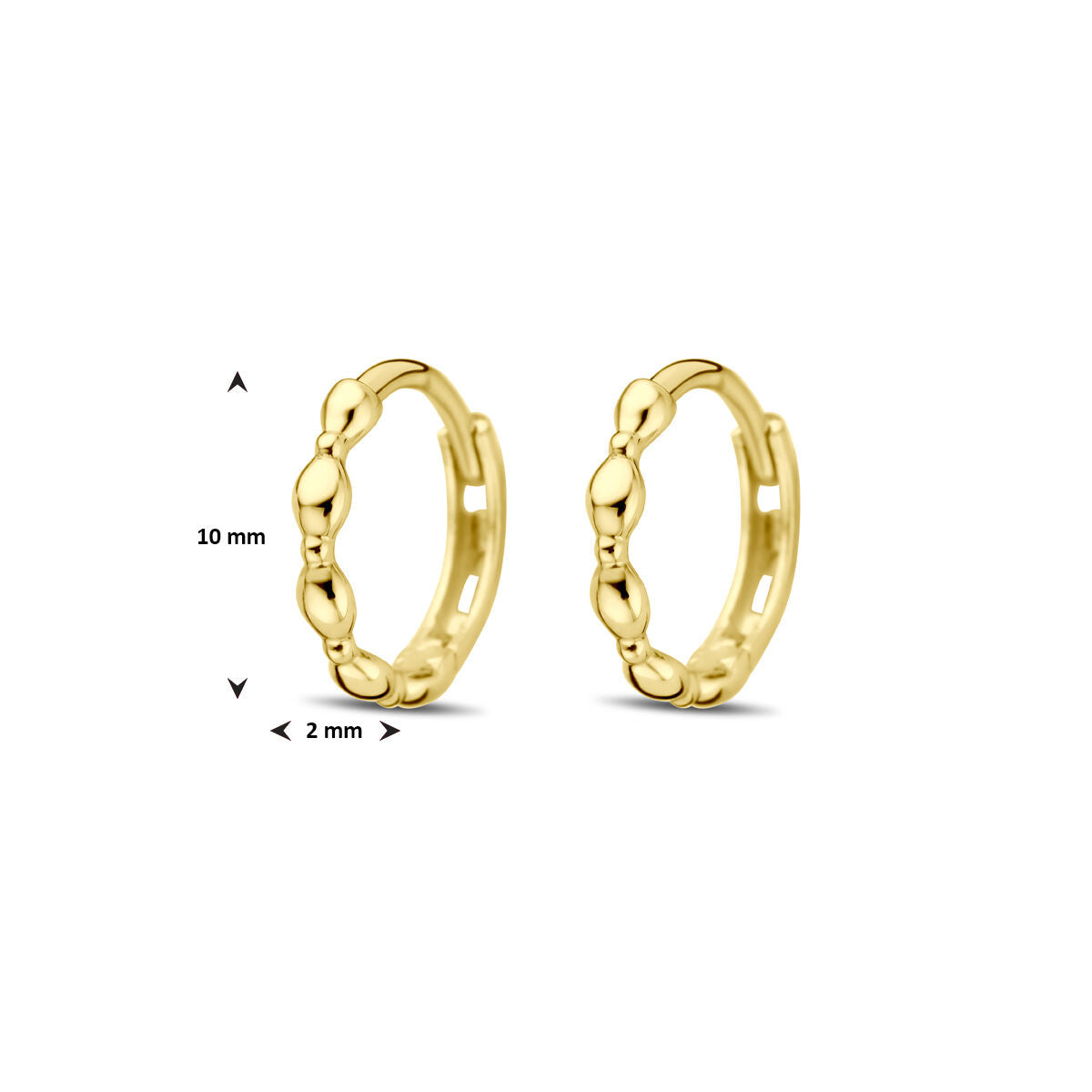 kolczyki koła 10 mm 14K żółte złoto