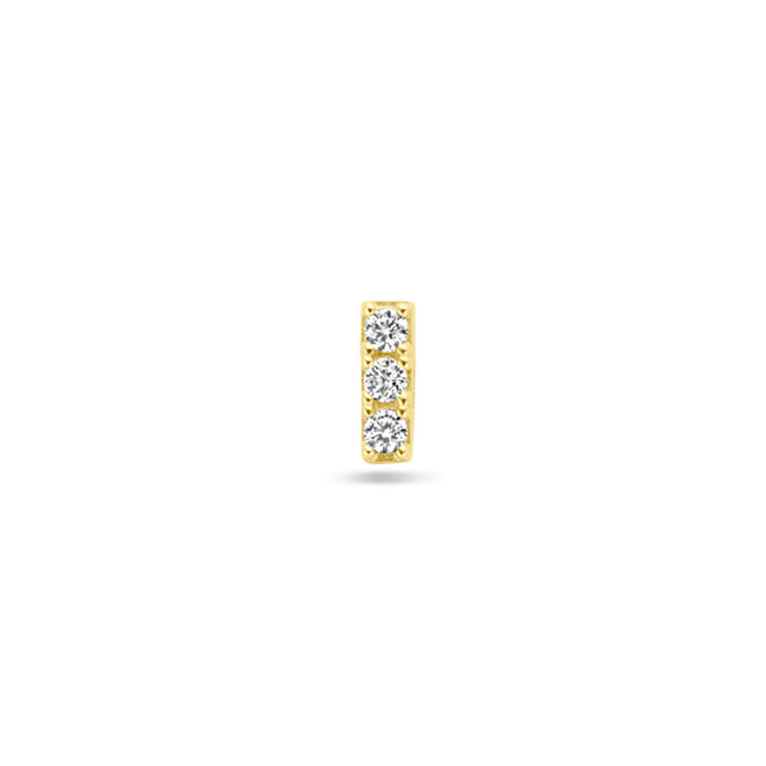 flat back piercing zirkonia 5 mm 14K geelgoud