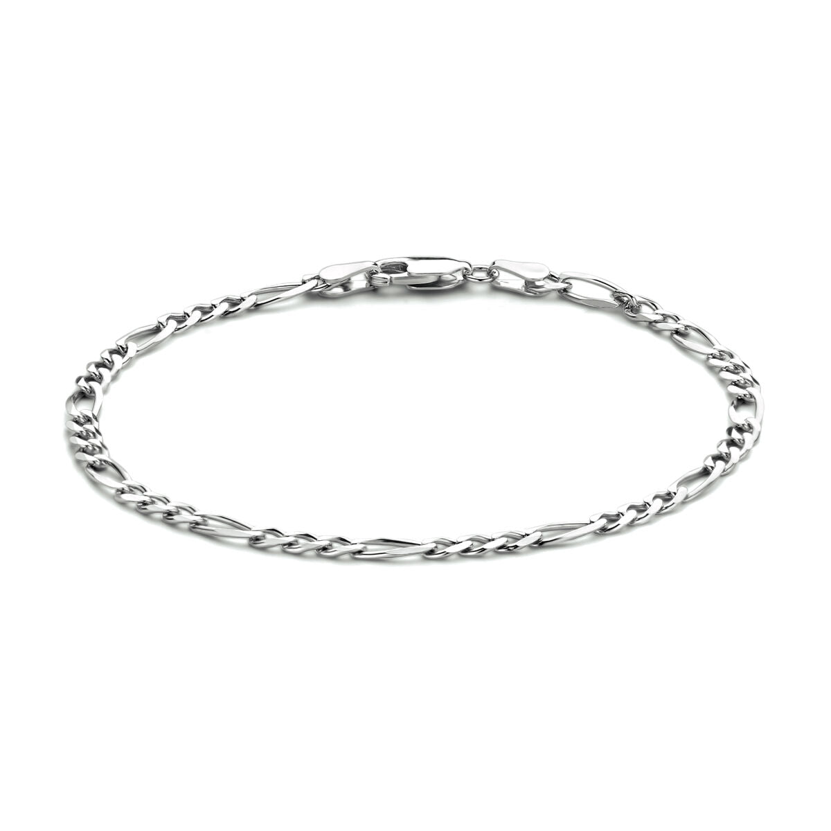 bransoleta srebrna figaro 3,3 mm z rhodowanym wykończeniem