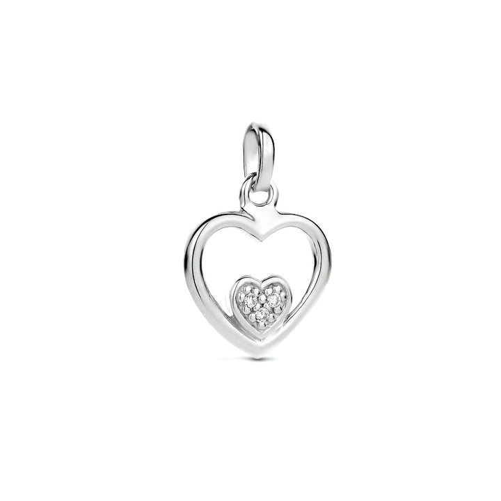 hanger hart zirkonia zilver gerhodineerd