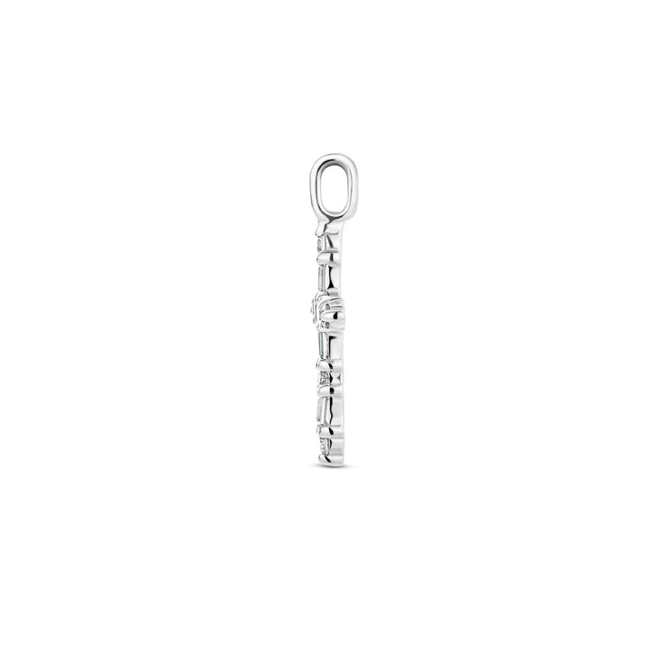 hanger kruis zirkonia zilver gerhodineerd
