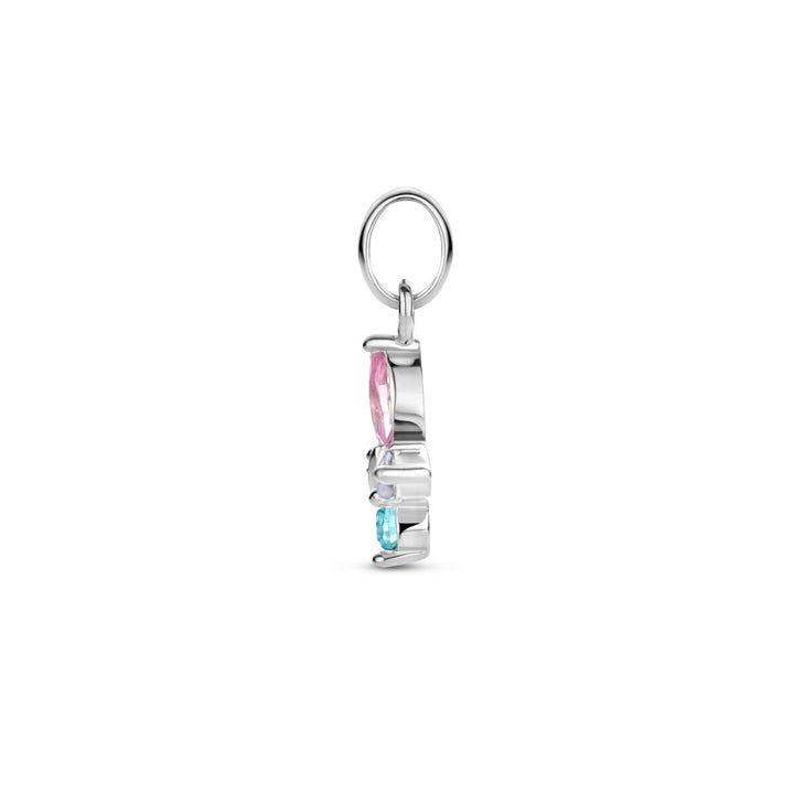 hanger vlinder meerdere kleuren zirkonia zilver gerhodineerd