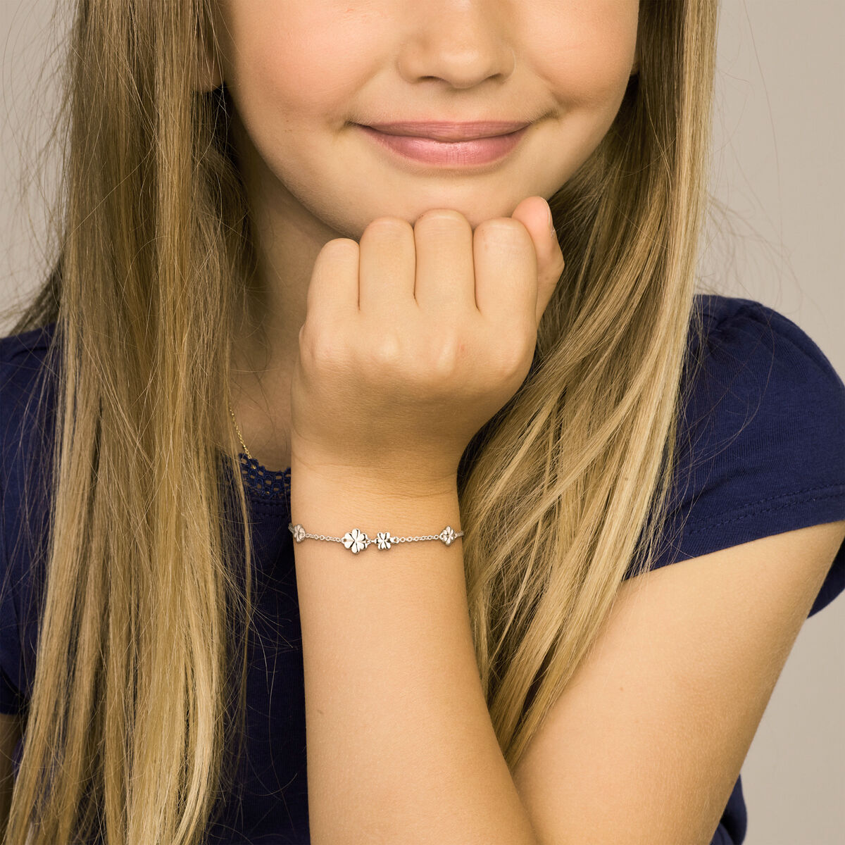 bransoletka kwiaty 13 + 3 cm srebro rodowane