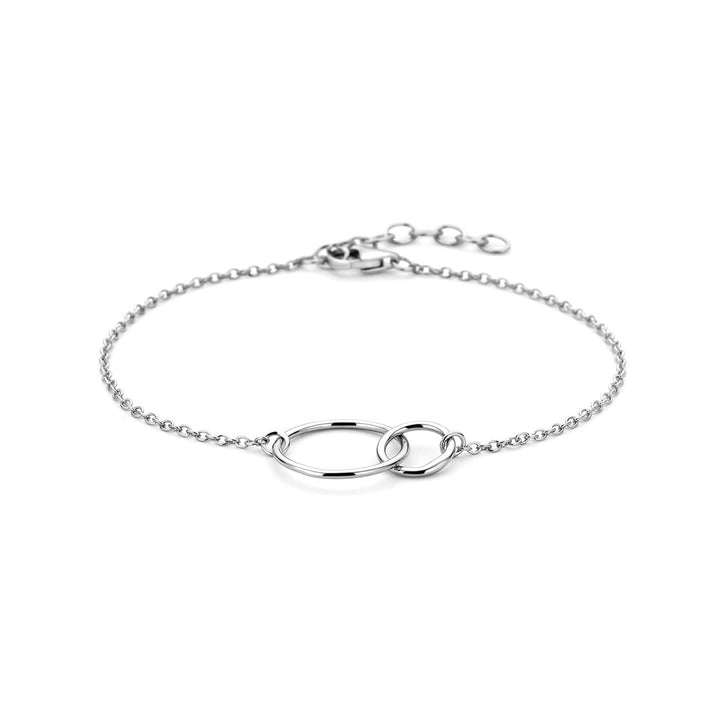 armband rondjes 16 + 2,5 cm zilver gerhodineerd