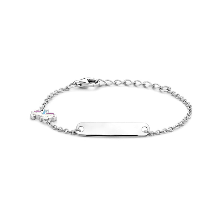 graveerarmband eenhoorn plaat 4,5 mm 11 + 2 cm zilver gerhodineerd