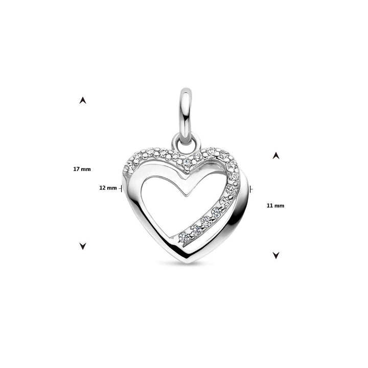 hanger hart zirkonia zilver gerhodineerd