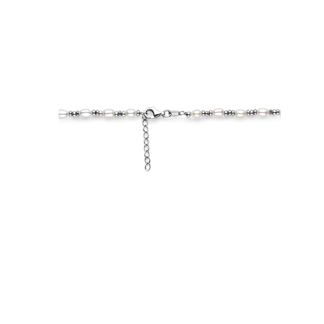 collier parels zilver gerhodineerd