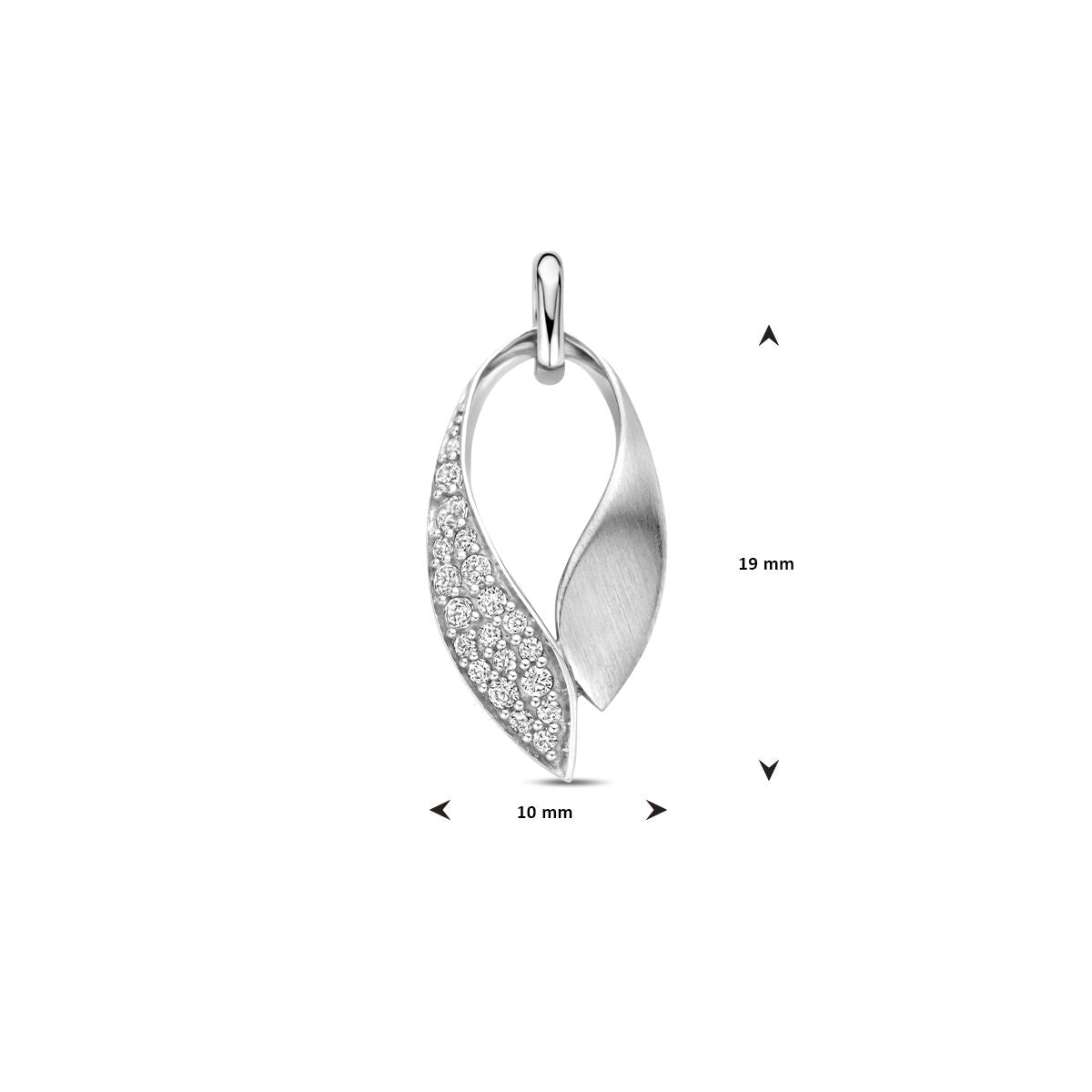 wisiorek cyrkonia poli/mat 22 mm srebro rodowane