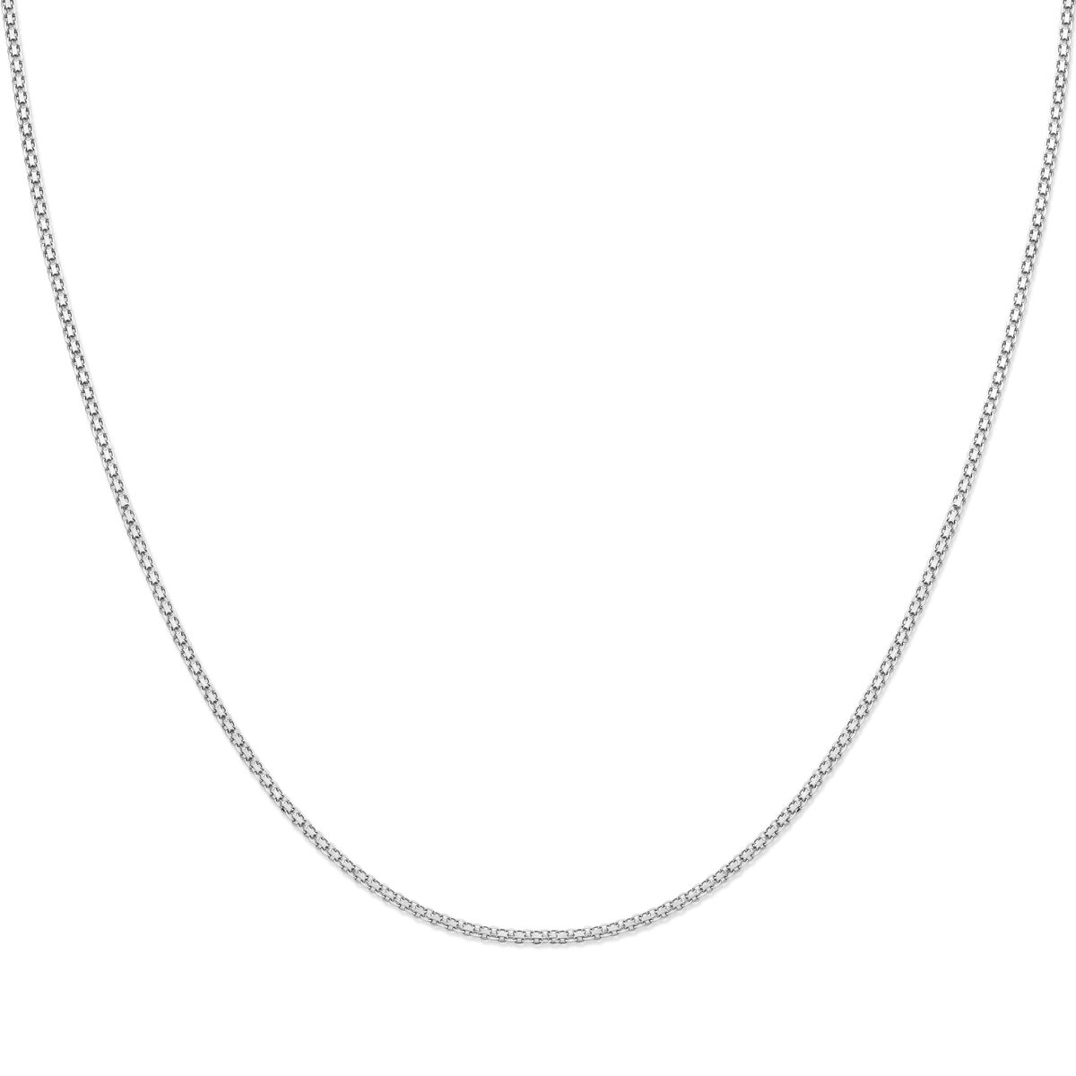 srebrny naszyjnik Bismarck o grubości 2,4 mm, długość 37 + 5 cm, pokryty rhodium.