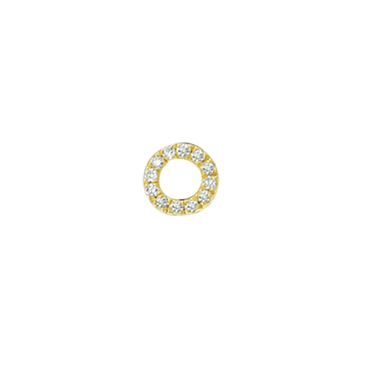 oorknop diamant 0.035ct h p1 per stuk 14K geelgoud