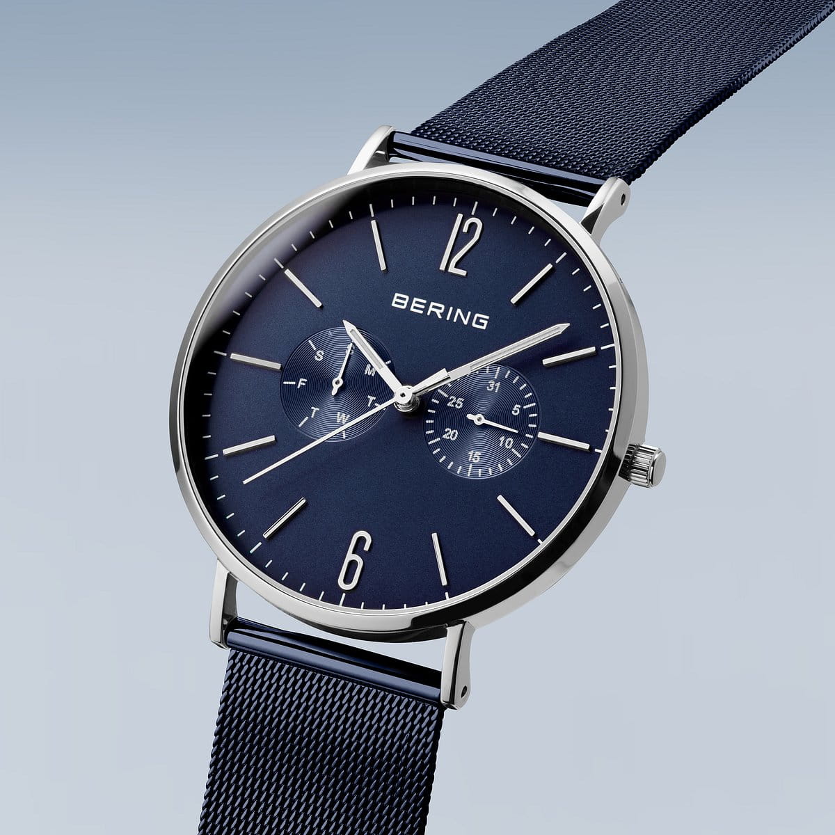 bering męski zegarek niebieska tarcza - 14240-303