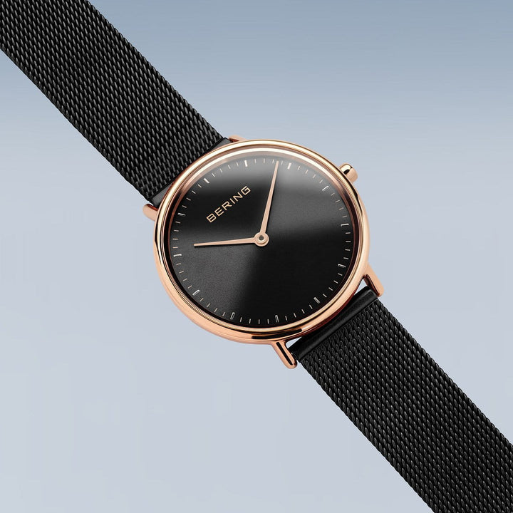bering dames horloge zwarte wijzerplaat - 15729-166