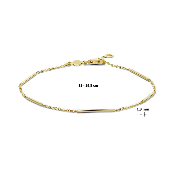 Gouden armband dames balkjes 14K