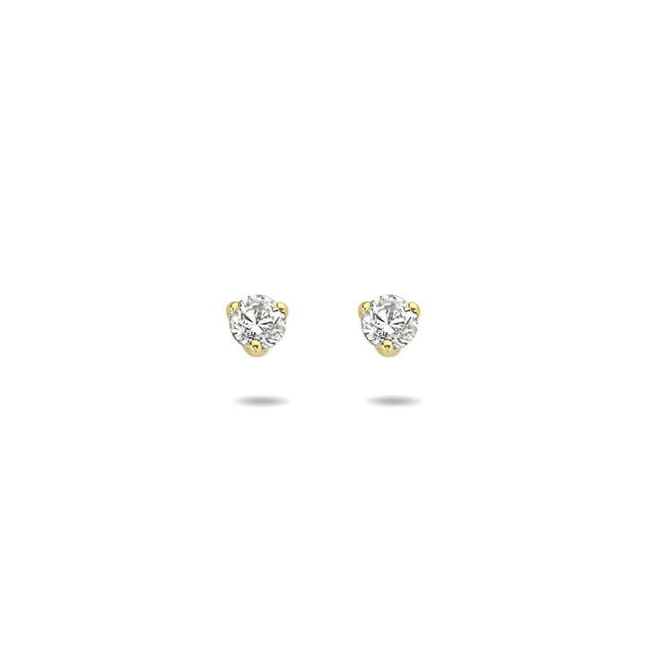 oorknoppen zirkonia 14K geelgoud