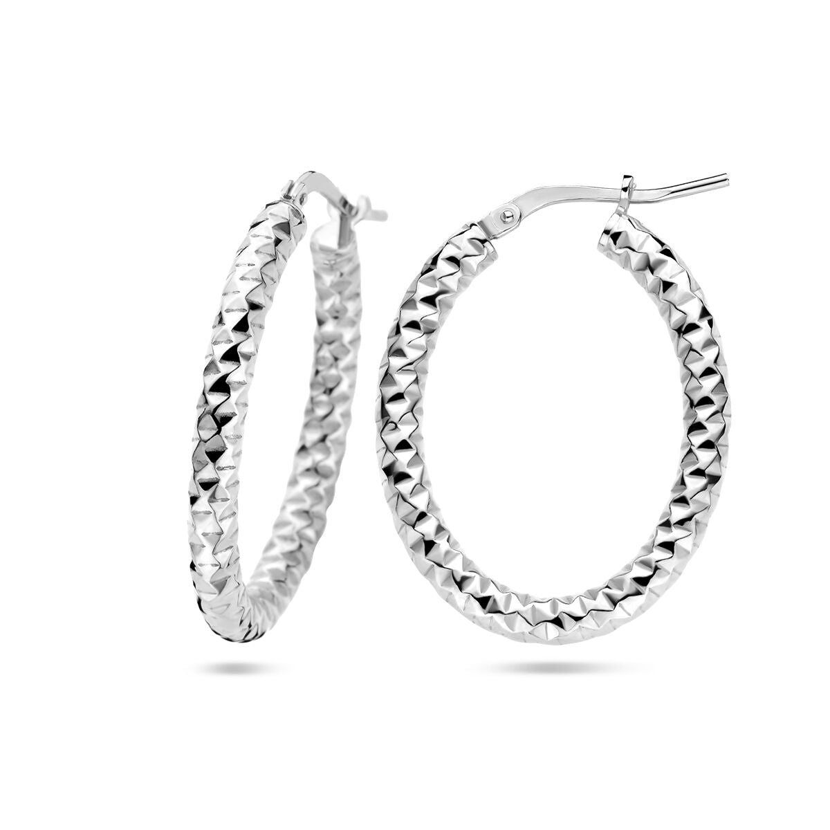 kolczyki koła 3,0 mm okrągła rura diamentowana srebro rodowane
